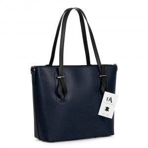 Geanta dama din piele naturala DiAmanti Mantova Bleumarin-Nero